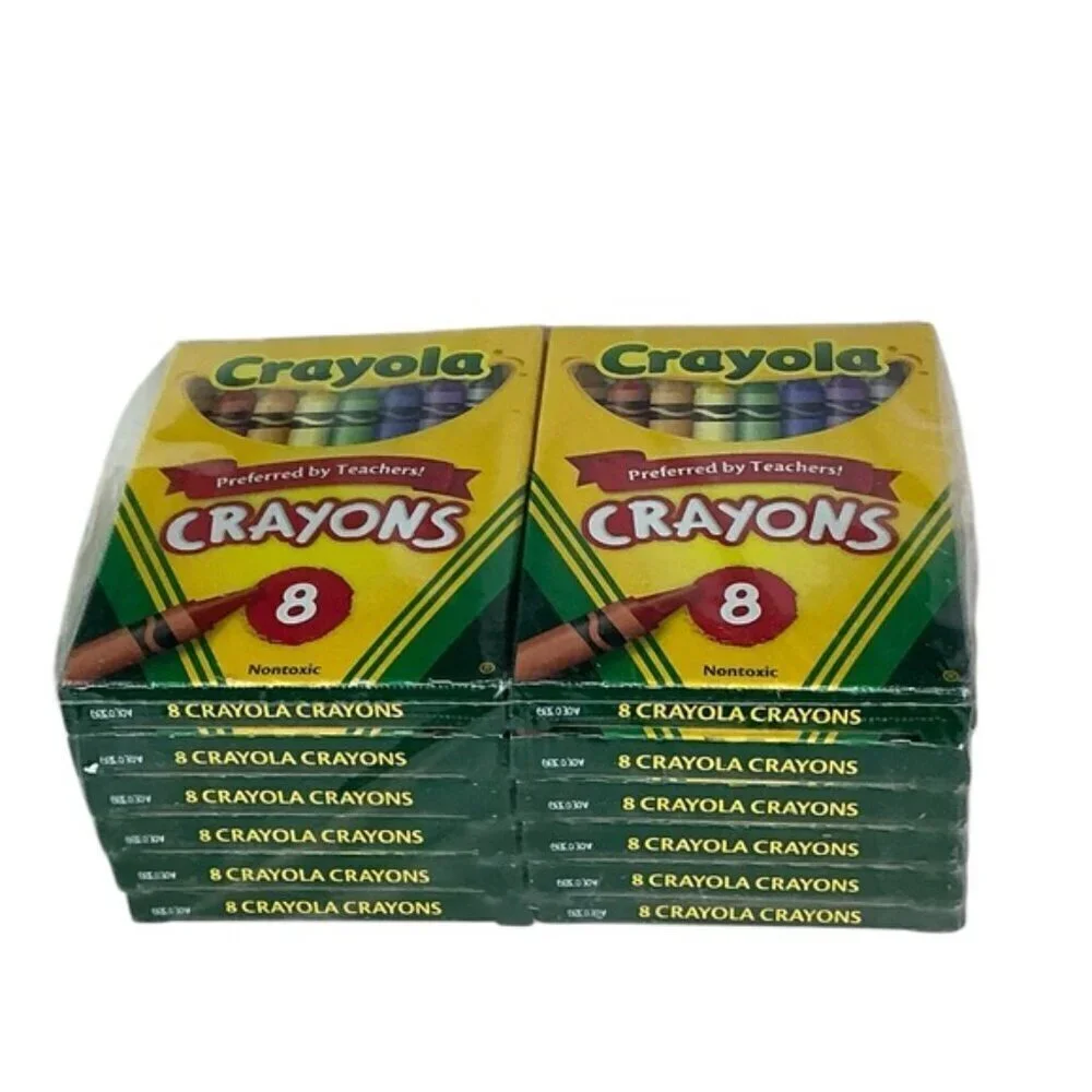 Crayola Crayons Made in USA Non Toxic Non Smudge Formula 8 Ct Boxes 12 Box Lot
